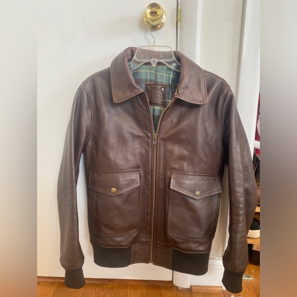 Satchel and Page Limited Run Leather Chocolate Brown Bomber Jacket Sz S - Picture 11 of 12